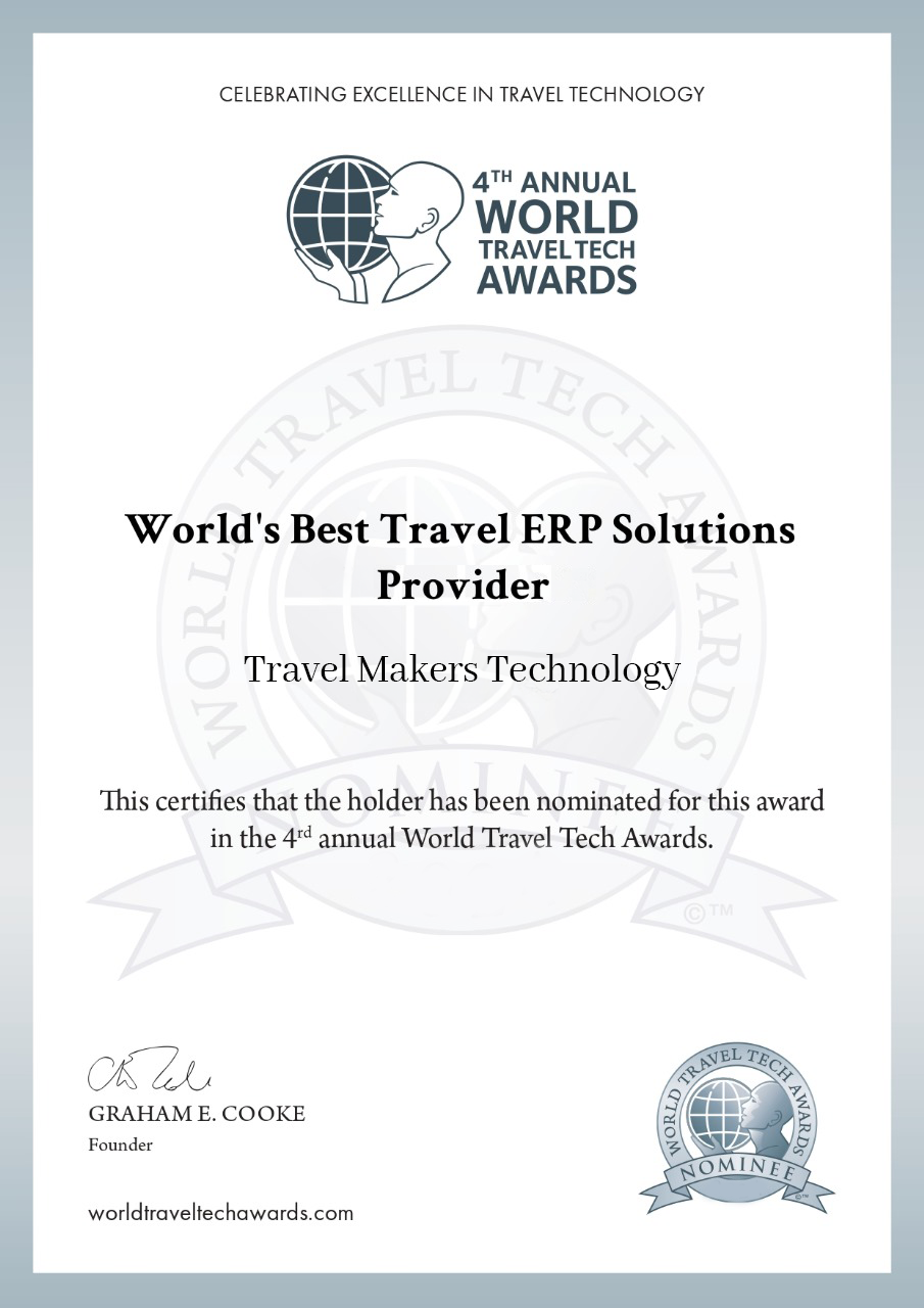 World's Best Travel ERP Solutions Provider Award