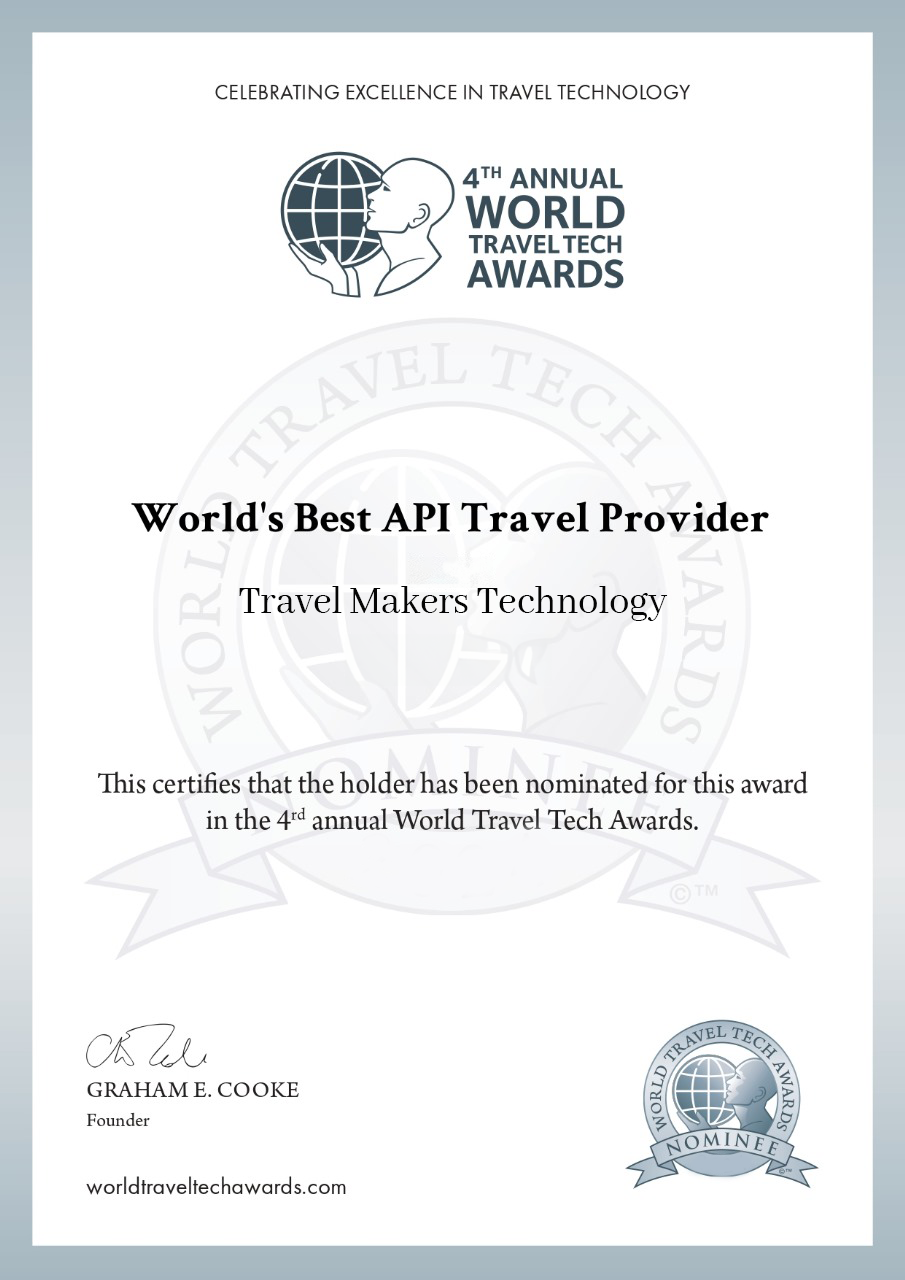 World's Best API Travel Provider Award